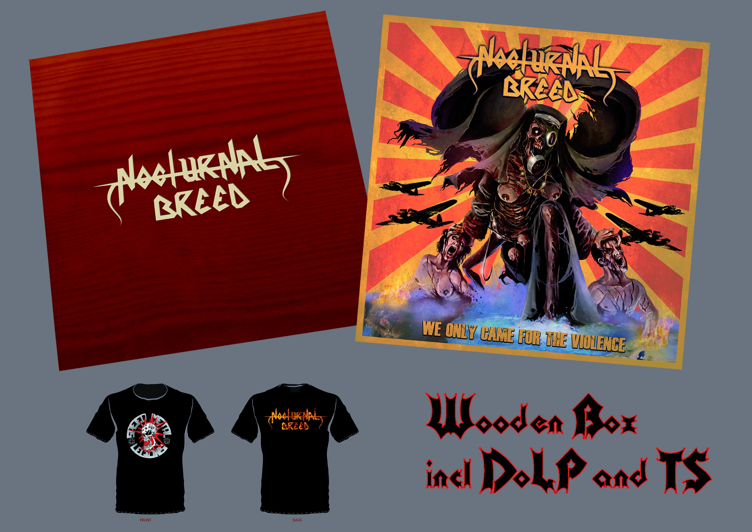 NOCTURNAL BREED (Nor) -We Only Came For The Violence, LP + TS Wooden Box NOCTURNAL BREED (Nor) -We Only Came For The Violence, LP + TS Wooden Box
