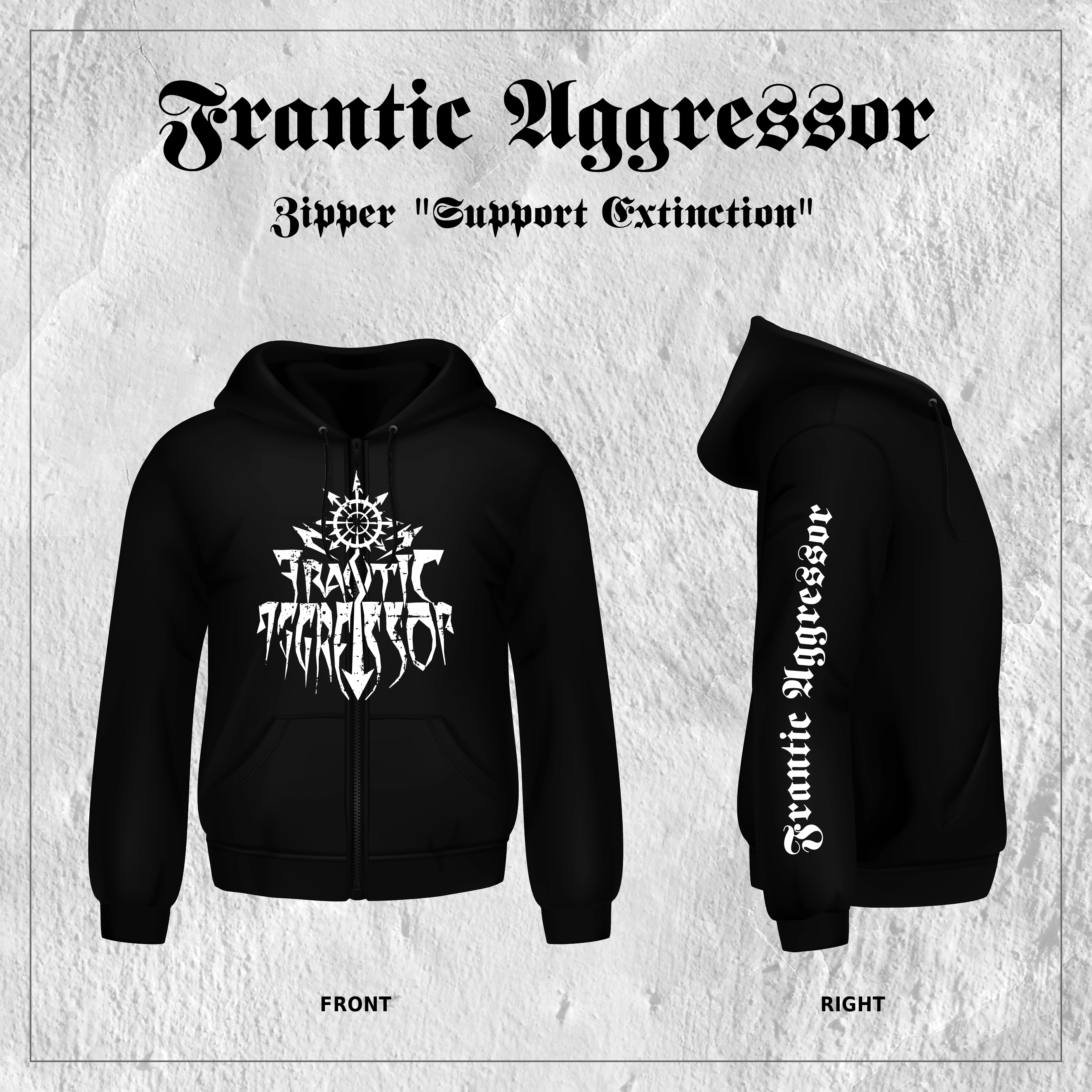 FRANTIC AGGRESSOR (Ger) - Support Extinction, Zipper FRANTIC AGGRESSOR (Ger) - Support Extinction, Zipper
